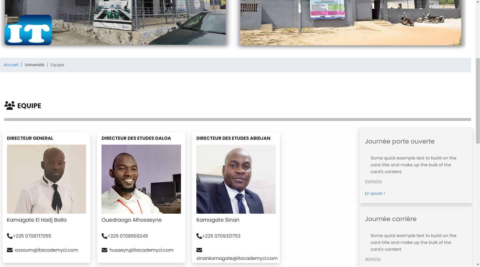 conception du site web de it academy