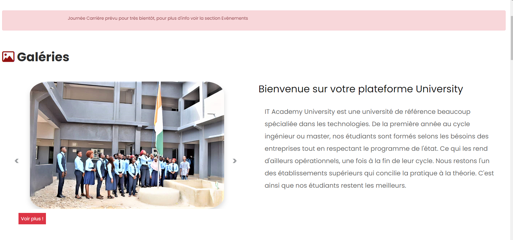 conception du site web de it academy