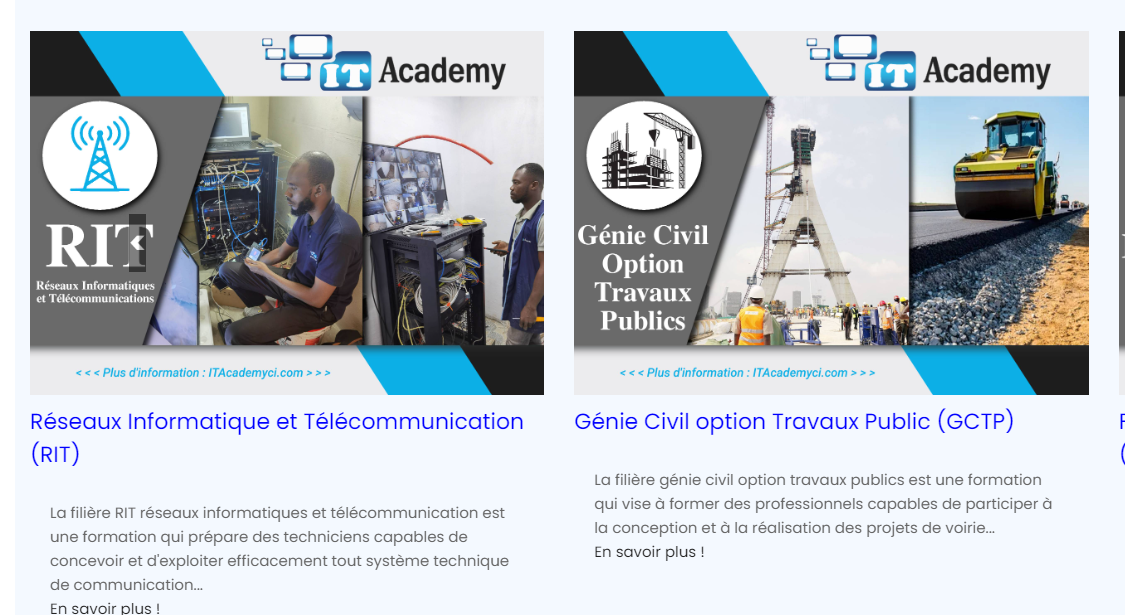 conception du site web de it academy